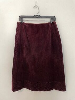 Dosa Corduroy A Line Midi Skirt Size 4, Maroon Purple Wine, Minimalist